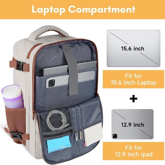 Backpack for Women, College Backpack with Laptop Compartment & Shoe Pouch, 35l T - Picture 6 of 9